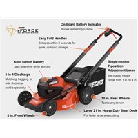 ECHO 56V PUSH LAWNMOWER W/2 BTRY RPD CHR